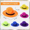 SATINIOR 6 Pcs Felt Bowler Hats Bulk Vintage Gangster Mafia Manhattan 1920s Costume Hats for Halloween Cosplay Party Supplies (Mafia, 6 Neon Colors)
