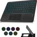 Bluetooth Keyboard with Touchpad, Compatible with iOS/Android Windows, Ultra Slim 7-Colors Backlit, Build in Trackpad Wireless Keyboard for iPhone/IPad/IPad Pro/Mac, Samsung Tablets, Laptop