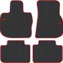 Floor Mats for 2018-2024 BMW X3 G01 X4 G02 Rubber Floor Liners Set Custom Fit for BMW X3 G01 X4 G02 All Weather Accessories 1st & 2nd Row Floor Mats Heavy Duty Odorless Black Red