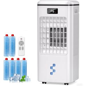 Portable Air Conditioners, 3-IN-1 Evaporative Air Cooler, Swamp Cooler with 3 Speeds & 4 Modes, 2-Gal Water Tank for Cooling, 16 FT/S Remote and Touch Control for Indoors, FK2508Y