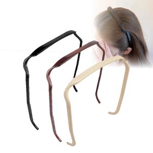 Sunglasses Shape Invisible Hair Hoops-Square Hairband Curly Thick Headband Square Invisible Hairband for Women & Men (Mixed color(3*pc), large)
