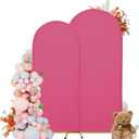 Arch Covers,Arch Backdrop Stand Fitted Cover for Wedding Birthday Party Ceremony Banquet Decoration(6.6FT,Rose Red,Cover Only)