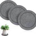 3 PCS Diatomite Plant Saucers for Indoors, Instant Dry Pot Saucers for Plants Coasters, Diatomaceous Earth Planter Tray, Dark Gray Flower Pot Tray (Round 5.9")