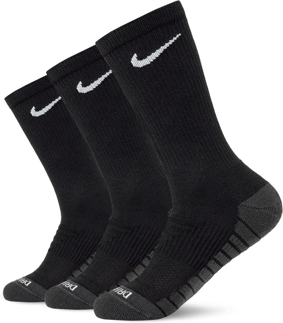Nike Unisex Adult Everyday Max Cushioned Training Ankle Socks (3 Pairs) (Black/Anthracite/White)