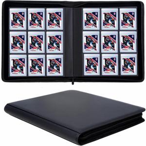 9 Pockets Card Binder for Semi Rigid Card Holders, Ringless Card Binder Album Holds 360Pcs Hard Sleeves, Semi Card Holder Binder with Sleeves for PSA, BGS & Grading, CSG, Clear TCG Protector (Black)