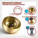 Upgraded Stainless Steel Espresso Knock Box,Gold Knock Box with Lid, Coffee Grounds Container, Removable Knock Bar & Non-Slip Magnetic Base - Espresso Accessories.ORALION (Large)