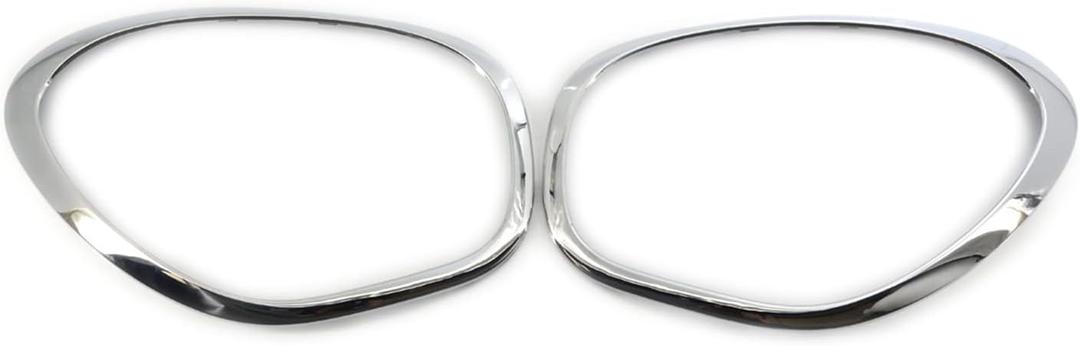 Headlight Trim Ring 2pcs Replacement for BMW Mini Cooper Countryman 2011-2016 OEM 51139801573; 51139801574 (Silver)