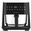 4.5-Quart Electric Air Fryer with Glass Basket, Adjustable Temperature, Touch Panel Control, One-Touch Cook Functions, and 360° Rapid Cooking, 1350 Watt Power