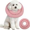 IDOMIK Dog Recovery Collar, Waterproof Soft Dog Cone After Surgery, Comfy Protective Elizabethan Collar Alternative for Dogs Cats, Adjustable Pet Neck Donut Cone Anti-Licking Biting Wounds,Pink,M (Pink, M)