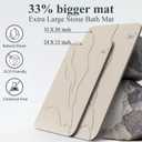 Extra Large Stone Bath Mat 30 x 20 in, 5-Piece, Bath Stone mat for Bathroom Natural Diatomaceous Earth Bath Mat, Stone Shower mat for Kitchen/Bathroom, (Light Grey-Sculpted), 32" x 20"
