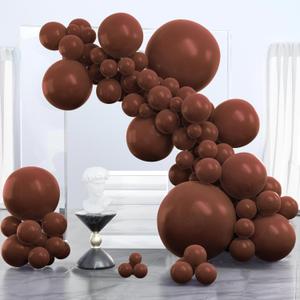 PartyWoo Brown Balloons 100 pcs Different Sizes of 36 18 12 10 5 Inch Dark Brown Boho Neutral Coffee Latex Helium Balloon Arch Kit Garland for Wedding Baby Shower Birthday Party Decorations Brown-F08