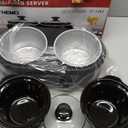 Double Slow Cooker, 2 x 1.25 QT Portable Small Dual Crock Cooker, Buffet Servers and Warmers Dishwasher Safe, Removable Ceramic Pot Glass Lid, Stainless Steel Black