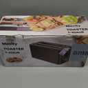 Mecity 4 Slice Toaster, Long Slot Toaster With Warming Rack, Timer, Bagel, Defrost, Reheat Functions, Crumb Tray, 6 Browning Settings, Extra Wide Long Slots, Stainless Steel, 1300W, Grey