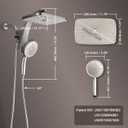 High Pressure Rain Shower Head: Upgrade Shower Heads with Handheld Spray Combo with Fixed Showerhead and 10 Sprays Handheld Shower Head, Detachable Showerheads Built-in Magnetic Docking and Power Jets