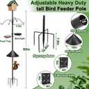 93Inch Bird Feeding Station,Heavy Duty Bird Feeder Pole House Stand Mount Kit with Squirrel Proof Baffle,Adjustable Buddy Poles for Outdoors Hanging.