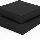 Patio Chair Cushions 19 X 19 X 4 Inch Waterproof Outdoor Seat Cushions for Patio Furniture, Outdoor Sofa Couch Pads with Ties & Handle, Set of 2, Black