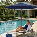 PatioKingdom 10FT Patio Umbrella with Push Button Tilt and Crank, Outdoor Market Umbrella with 8 Fiberglass Ribs, UV Protection Table Umbrella for Pool,Backyard,Garden,Deck