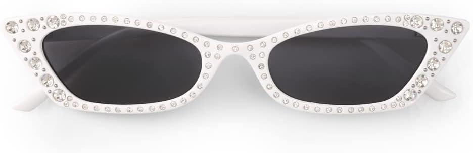 xo, Fetti White Bedazzled Cat Eye Sunglasses | White Bachelorette Party Favor, Bridesmaid Sunnies Gift, y2k Birthday Party Decorations + Cool Halloween Costume