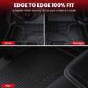 LASFIT Floor Mats for 2013-2018 Dodge Ram 1500 Quad Cab, 2019-2024 Dodge Ram 1500 Classic, Fit for Bucket Seat & Carpet Flooring, All Weather TPE Custom Fit Car Mats Floor Liners 1st & 2nd Row, Black