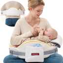 Momcozy CozyPro Nursing Pillow - All Around Lumbar & Arm Support - Safety Guard, Firm & Springy Memory Foam-Stable, Ergonomic Support, Easier Breastfeeding, Wider Cushion, Adjustable, Removable Cover, White (Cozypro With Lumbar Support), CozyPro