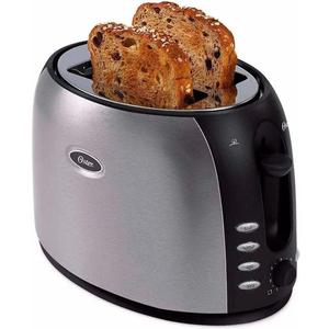 Oster 2-Slice Toaster with Extra Wide Slots, Bagel Toaster for All Bread Types, Brushed Stainless Steel