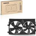 A-Premium Engine Radiator Cooling Fan Assembly Compatible with Select Mitsubishi Models - Outlander 2008-2013, L4 2.4L - with Air Conditioning, Replace# 1355A140, MR312899