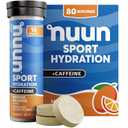 Nuun Sport Electrolyte Tablets with Caffeine from Green Tea Extract, Magnesium, Calcium, Potassium, Chloride & Sodium, Gluten Free & Vegan, Mixed Flavors, 4 Pack (40 Servings Total) (EXP 09/30/26)