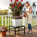 Plant Stand Outdoor Indoor, 20 Inch Large Plant Stand Outdoor Heavy Duty | Metal Plant Stands Flower Pot Stand Wrought Iron Pedestal Stand for Garden Patio Living Room