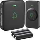 AVANTEK Wireless Door Bell, BA-11 Waterproof Battery Operated Doorbell Chime Operating at 1000 Feet, Portable Door Chime kit with 52 Melodies, 5 Volume Levels, and CD Quality Sound