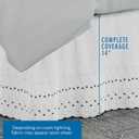 Fresh Ideas Eyelet Bed Skirt, Ruffled Design, 14 Inch Drop, Embroidered Scalloped Edge, Full, White