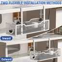 Under Desk Cable Management Tray, GZOKMOG Cord Management with Upgraded Clamp No Drill, Metal Cable Management Box for Home Office, Wire Management for Standing Desk, 2 Pack White, 13.38 inch