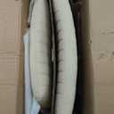 Marsail Armless-Office Desk Chair with Wheels: PU Leather Cross Legged Wide Chair,Comfortable Adjustable Swivel Task Chairs for Home,Office,Make Up,Small Space,Bed Room(Light Beige)