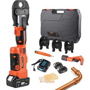 HZLZRZ Pro Press Tool with 1/2", 3/4", 1"Pro Press Copper Crimper Tool with 12-Ton Hydraulic Power, Apply US Standard Copper Pipe or Stainless Steel Tube, Suitable for Plumber, RZ-1525