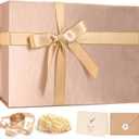 LIFELUM Rose Gold Gift Box 14"x8.5"x4.5" Decorative Gift Boxes for Presents for Anniversary, Wedding, Proposal, Birthday Gifts with Lid, Ribbon, Shredded Filler Card