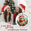 5 x Funny Frog Christmas Ornament 2025 - Frog Ornaments for Christmas Tree, Frog Gifts for Women, Men, Boys, Girls, Kids - Cute Animals Gifts Xmas Hanging Ceramic Ornament