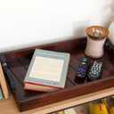Bamboo Land- Large Wooden Serving Tray with Handle, 20 X 12, Dark Brown, Wooden Tray with Handles, Serving Tray with Handles