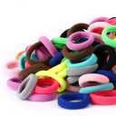 Baby Hair Ties, Cotton Toddler Hair Ties for Girls, Kids Seamless Hair Bands, Girls Elastic Ponytail Holders, Diameter 0.97 Inch and Assorted Colors by Qarwayoc