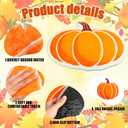 Haull 6 Pcs Fall Thanksgiving Bathroom Rugs Decorations for Home, Autumn Pumpkin Rugs Bulk Orange Washable Nonslip Mat Decor for Living Room Doorway Farmhouse Thanksgiving Neighbor Gift, 16 x 16 Inch