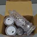 Rose Shadow LED Flameless Candles, 6PCS Romantic Battery Operated Candles Led Pillar Candles for Valentines Anniversary Wedding Christmas Decorations(White, D 2.5" x H 7.2")