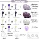 Purple White Balloon Garland Double Stuffed Light White Lilac Balloons Pearl Balloon Arch Kit For Lavender Fairy Birthday Baby Shower Wedding Wild Flower Bridal Shower Party Decor