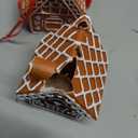 Vercraft 6 Pcs 3D Christmas Clay Dough Gingerbread House Ornaments for Christmas Tree 3.15 Inch Resin Candy House Hanging Vintage Decorations with Rope for Holiday Party New Year Home