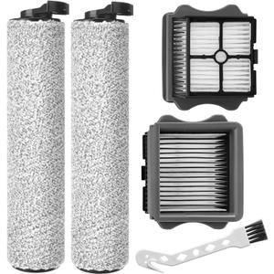 Replacement Brush Rollers and Filters for Tineco iFloor 3/ Floor One S3 Cordless Wet Dry Vacuum Cleaner, Replacement Parts include 2 Rollers + 2 HEPA Filters + 1 Cleaning Brush