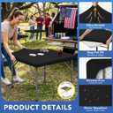 Fitted Square Tablecloth 36x36 Inch-4 Pack Black Card Elastic Spandex Table Clothes-Small Stretch Folding Table Cover Topper Cap for Kitchen Dining Picnic Patio Outdoor Party Tables