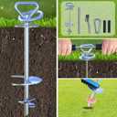 Dog Stake and 45ft Cable, 360 Swivel Runner for Yard, Anchors for Large Dogs up to 150 lbs, Heavy Duty Tie Out for Sand/Beach