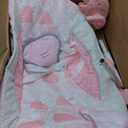 Portable Baby Swing, Pink Electric Infant Swing with 5 Speed Levels, 6 Songs & Timer  Battery-Powered Only (No Batteries Included) Pink and White