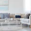 Barydat Set of 3 Nesting Tables Transparent Acrylic Side Table Modern Coffee Clear Desk with Round Corner Rectangle Clear Nightstand and Stool for Living Room Bedroom Home Office