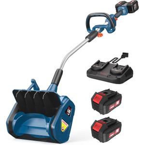 Electric Snow Shovel, 40V | 13-Inch | Cordless Snow Blower, Battery Powered Snow Blower with Directional Plate & Adjustable Front Handle (2 * 20V Battery & Dual Quick Charger Included)