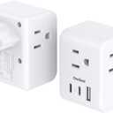 2 Pack Switzerland Travel Plug Adapter, Swiss Outlet Adapter with 3 Outlets 3 USB Charging Ports(2 USB C), Type J Power Adapter, Travel Essentials US to Switzerland, Rwanda, Liechtenstein