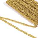 14yd/13.5m Gold Trim for Sewing Braid Lace Trim, Wide Metallic Sewing Centipede Trims & Embellishments, Braided Lace for DIY Craft, 0.4" Wide Laces Ribbon Sewings Accessories for Home Decorative