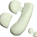 Pregnancy Pillow for Pregnant Women, Soft Pregnancy Body Pillow, Support for Back, Belly, HIPS, Legs, Maternity Pillow with Detachable and Adjustable Pillow Cover